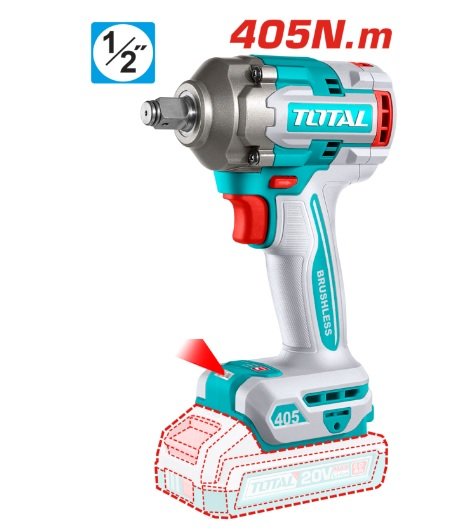 LLAVE IMPACTO 20V 2AH BRUSHLESS 405NM TOTAL